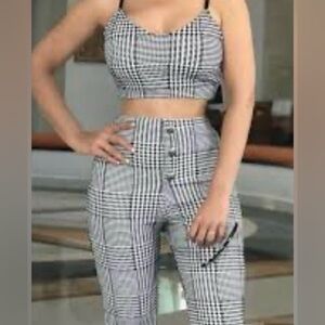 Houndstooth 2pc Legging Set (without buttons on leggings)